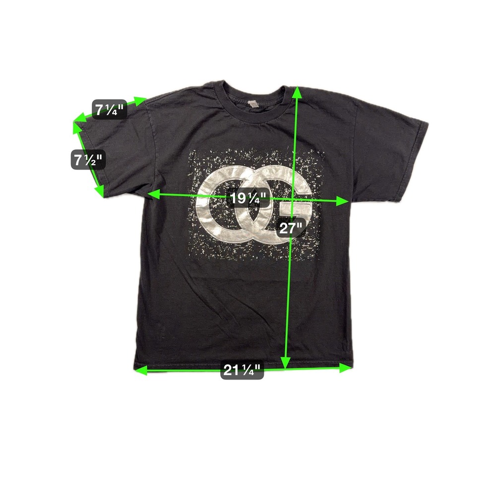 Alstyle Shirt Mens Large Black Heavyweight Metallic OG Logo Streetwear Tee - Picture 3 of 6